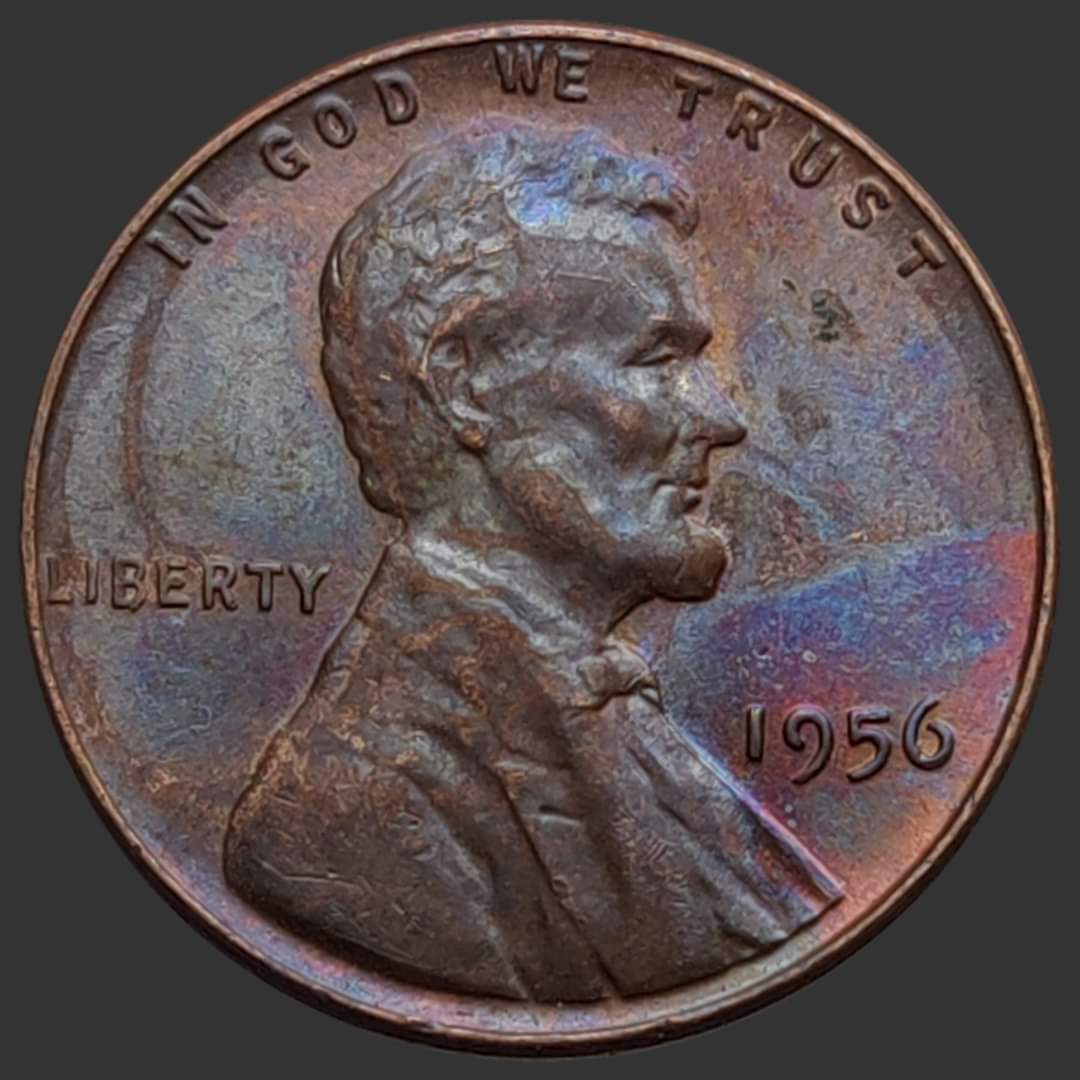 One-Cent-1956-P-USA---Die-Cracks-On-Lincoln's-Head